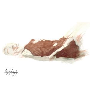 Print. Ilustración CARNAL tumbada al cielo.
